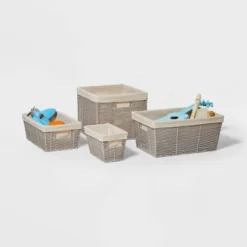 14.75" X 13" X 11" Large Lined Woven Milk Crate Gray - Brightroom™: Decorative Storage Basket, Rectangle, Traditional Style 5 14.75" X 13" X 11" Large Lined Woven Milk Crate Gray - Brightroom™: Decorative Storage Basket, Rectangle, Traditional Style -Brightroom GUEST 054d99f6 5bc4 4b73 87f9 e39da675c247