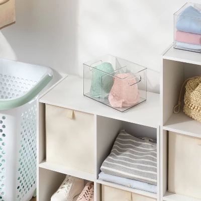 All Purpose Clear Storage Bin With Adjustable Divider Small - Brightroom™ 1 All Purpose Clear Storage Bin With Adjustable Divider Small - Brightroom™