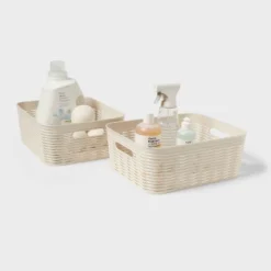 2pk Wave Medium Decorative Basket Cream - Brightroom™ 5 2pk Wave Medium Decorative Basket Cream - Brightroom™ -Brightroom GUEST 18abc29c cd2a 4b08 abdf 83a9eadf43a1