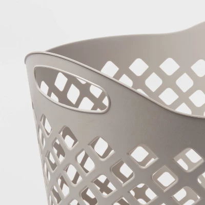 1bu Flexible Diamond Round Laundry Basket Gray - Brightroom™: Polyethylene, 35.2L Capacity, Built-In Handles, Multipurpose 2 1bu Flexible Diamond Round Laundry Basket Gray - Brightroom™: Polyethylene, 35.2L Capacity, Built-In Handles, Multipurpose - Image 2