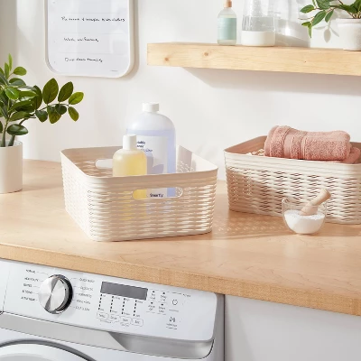 2pk Wave Medium Decorative Basket Cream - Brightroom™ 1 2pk Wave Medium Decorative Basket Cream - Brightroom™