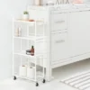 Skinny Storage Cart Matte White - Brightroom™: Iron Utility Cart, No Assembly, Narrow Profile