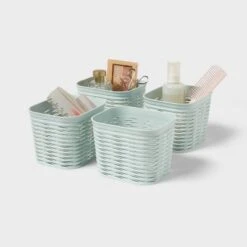4pk Wave Mini Decorative Basket Mint Green - Brightroom™ -Brightroom GUEST 40a61d7e 32c9 42b5 8567 d3d05a3e19be