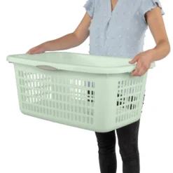 2bu Laundry Basket Green - Brightroom™: Portable Plastic Clothes Organizer With Built-In Handles, 70.4L Capacity 7 2bu Laundry Basket Green - Brightroom™: Portable Plastic Clothes Organizer With Built-In Handles, 70.4L Capacity -Brightroom GUEST 419217f6 77d4 416a 95d3 5847774d5d91
