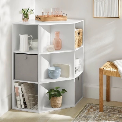 11" 9 Cube Corner Book Shelf White - Brightroom™ 1 11" 9 Cube Corner Book Shelf White - Brightroom™