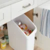 Under Sink Waste And Sorting Can - Brightroom™: Compact Kitchen Trash Can, 5.8 Gallon, White, Textured Finish