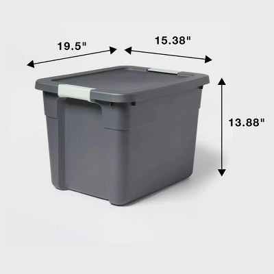 12gal Latching Storage Tote - Brightroom™: Stackable Gray Utility Bin With Lid, Portable Universal Organizer 5 12gal Latching Storage Tote - Brightroom™: Stackable Gray Utility Bin With Lid, Portable Universal Organizer - Image 5