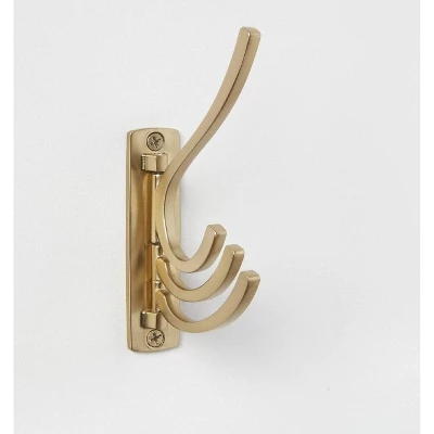 Modern Octopus Multi Swivel Hook Gold - Brightroom™: Swinging Wall Towel Hook, Gold Plated, Cast Aluminum, 15lb Capacity 3 Modern Octopus Multi Swivel Hook Gold - Brightroom™: Swinging Wall Towel Hook, Gold Plated, Cast Aluminum, 15lb Capacity - Image 3