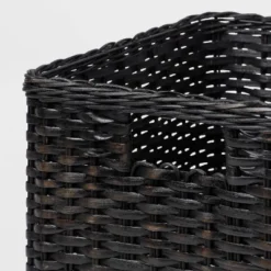 Large Woven Rattan Folio Bin Black Washed - Brightroom™: Rectangle Decorative Basket, 11" H X 14.25" W X 13" D -Brightroom GUEST 5dc49420 cafb 4246 972e 3714a96849e9