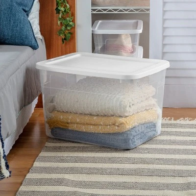 70qt Clear Storage Box With White Lid - Brightroom™ 5 70qt Clear Storage Box With White Lid - Brightroom™ - Image 5