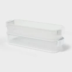 Click In Place 3qt Shallow Slim Plastic Storage Bin For Home And Office Organization Green Tint - Brightroom™ -Brightroom GUEST 60b78de5 a10b 42a0 81a0 1cc1253ce279