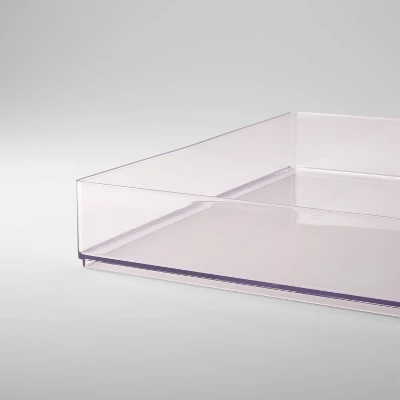 12'' X 12'' X 2" All Purpose Storage Tray - Brightroom™: Clear Plastic Bathroom Organizer Tray 2 12'' X 12'' X 2" All Purpose Storage Tray - Brightroom™: Clear Plastic Bathroom Organizer Tray - Image 2