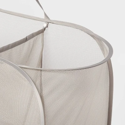 Pop-up Mesh Triple Sorter - Brightroom™: Collapsible Gray Laundry Hamper, Multipurpose Clothes Organizer 2 Pop-up Mesh Triple Sorter - Brightroom™: Collapsible Gray Laundry Hamper, Multipurpose Clothes Organizer - Image 2