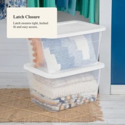 56qt Clear Non-Latching Storage Box With White Lid - Brightroom™ 12 56qt Clear Non-Latching Storage Box With White Lid - Brightroom™ -Brightroom GUEST 80e13dd9 8840 44b7 a511 0563ccffa9b3