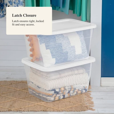 56qt Clear Non-Latching Storage Box With White Lid - Brightroom™ 3 56qt Clear Non-Latching Storage Box With White Lid - Brightroom™ - Image 3
