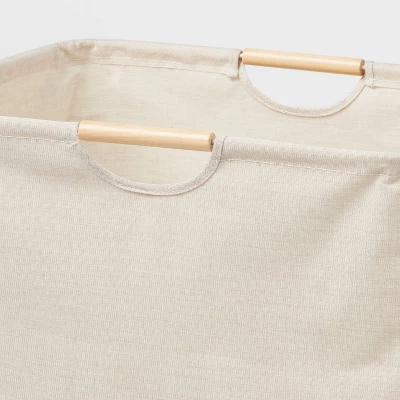 Canvas Rectangle Laundry Hamper - Brightroom™: Beige, 80L Capacity, Open-Top, Multipurpose Clothes Sorter, No Assembly Required 2 Canvas Rectangle Laundry Hamper - Brightroom™: Beige, 80L Capacity, Open-Top, Multipurpose Clothes Sorter, No Assembly Required - Image 2