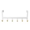 Mixed Material Over The Door 6 Hooks Rail Matte White - Brightroom™