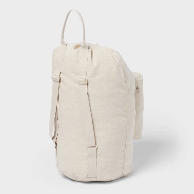 Canvas Backpack Laundry Bag - Brightroom™: Linen Backpack Hamper, 50L Capacity, Multipurpose, Beige, 1 Handle 2 Canvas Backpack Laundry Bag - Brightroom™: Linen Backpack Hamper, 50L Capacity, Multipurpose, Beige, 1 Handle - Image 2
