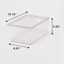 4L Stacking Clear Bin With Lid - Brightroom™: PET, Lidded, Stackable, Universal Storage, 10.15"x6.81"x4.52" 7 4L Stacking Clear Bin With Lid - Brightroom™: PET, Lidded, Stackable, Universal Storage, 10.15"x6.81"x4.52" -Brightroom GUEST 97abf7a3 80b7 45fd b0af 06eed6edf00a