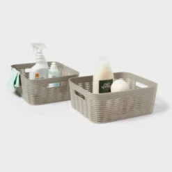 2pk Wave Medium Decorative Basket Gray - Brightroom™ 5 2pk Wave Medium Decorative Basket Gray - Brightroom™ -Brightroom GUEST 9a90595b 9762 4a0a 8121 32425a4a5b90