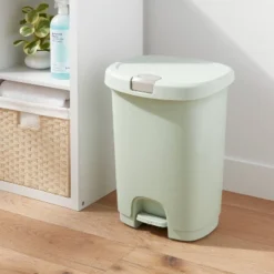 New Release 21 7gal Step Trash Can With Locking Lid Green - Brightroom™