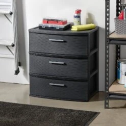3 Drawer Wide Tower - Black - Brightroom™