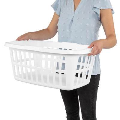 1.5bu Laundry Basket White - Brightroom™: Large Portable Clothes Hamper With Built-In Handles, 52.8L Capacity 4 1.5bu Laundry Basket White - Brightroom™: Large Portable Clothes Hamper With Built-In Handles, 52.8L Capacity - Image 4