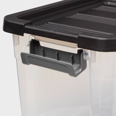 30qt Heavy Duty Latching Clear Storage Box - Brightroom™: Stackable Plastic Bin With Lid, Universal Utility Storage 2 30qt Heavy Duty Latching Clear Storage Box - Brightroom™: Stackable Plastic Bin With Lid, Universal Utility Storage - Image 2