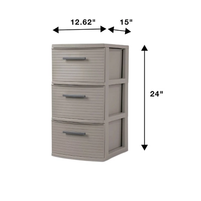 3 Drawer Medium Tower Dark Gray - Brightroom™: Plastic Storage Drawers, Portable Universal Storage, No Assembly Required 6 3 Drawer Medium Tower Dark Gray - Brightroom™: Plastic Storage Drawers, Portable Universal Storage, No Assembly Required - Image 6