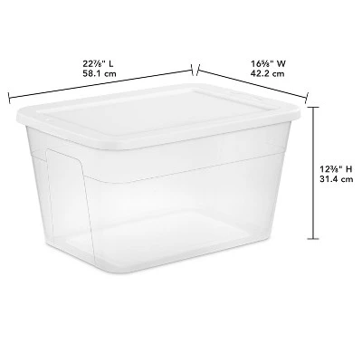 56qt Clear Non-Latching Storage Box With White Lid - Brightroom™ 1 56qt Clear Non-Latching Storage Box With White Lid - Brightroom™