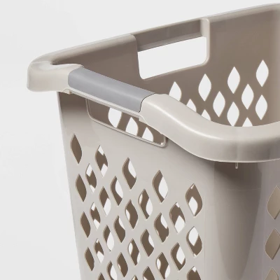 2.1bu Lamper Gray - Brightroom™: Plastic Clothes Hamper With Built-In Handles, Open-Top, 1 Compartment, 19.55 Capacity 2 2.1bu Lamper Gray - Brightroom™: Plastic Clothes Hamper With Built-In Handles, Open-Top, 1 Compartment, 19.55 Capacity - Image 2