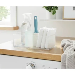 12" X 6" X 4" All Purpose Storage 1/2 Storage Bin - Brightroom™: Clear Plastic Decorative Container, No Assembly Required -Brightroom GUEST c9536262 b5ce 4303 9455 f10d7d6b7fbc