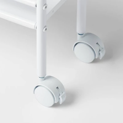 3 Shelf Narrow Metal Storage Cart White - Brightroom™ 2 3 Shelf Narrow Metal Storage Cart White - Brightroom™ - Image 2