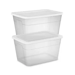 56qt Clear Non-Latching Storage Box With White Lid - Brightroom™ 18 56qt Clear Non-Latching Storage Box With White Lid - Brightroom™ -Brightroom GUEST cfeb3441 e377 4268 9829 d05bbd5c8f13