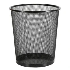 Brightroom 33 Mesh Waste Basket Black - Brightroom™: Steel, 3 Gallon, Nonslip Base, Fingerprint-Resistant, Indoor Mesh Trash Can