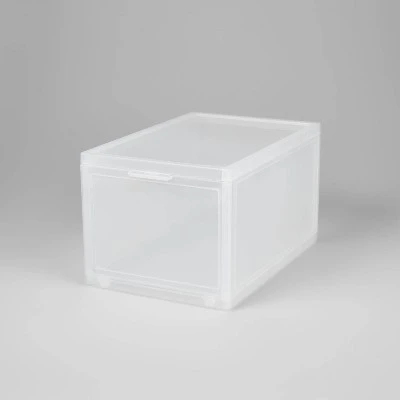 Small Stackable Bins Front Opening Clear Plastic - Brightroom™ 4 Small Stackable Bins Front Opening Clear Plastic - Brightroom™ - Image 4