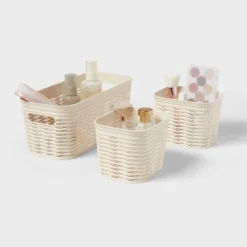 3pk Wave Assorted Decorative Basket Cream 5L Narrow 2c - Brightroom™ 5 3pk Wave Assorted Decorative Basket Cream 5L Narrow 2c - Brightroom™ -Brightroom GUEST d48fb1cd 8cd6 40b3 8927 47c5f9540ebe