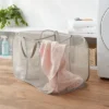 Pop-up Mesh Triple Sorter - Brightroom™: Collapsible Gray Laundry Hamper, Multipurpose Clothes Organizer