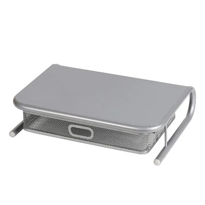 Mesh Monitor Stand With Drawer Silver - Brightroom™ 1 Mesh Monitor Stand With Drawer Silver - Brightroom™