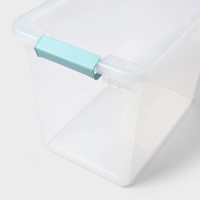 27qt Deep Storage Bin Clear With Latches - Brightroom™ 2 27qt Deep Storage Bin Clear With Latches - Brightroom™ - Image 2