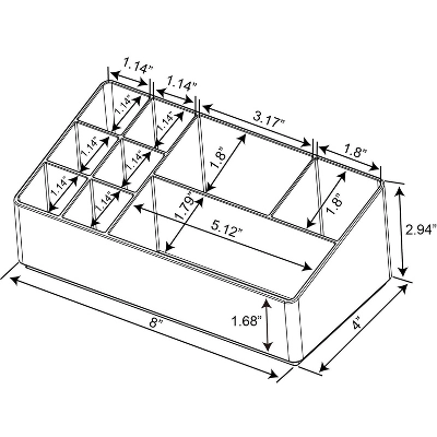 Bathroom Plastic 9 Slot Mixed Cosmetic Organizer Clear - Brightroom™: Makeup & Vanity Organizer Tray For Bathroom Countertop 5 Bathroom Plastic 9 Slot Mixed Cosmetic Organizer Clear - Brightroom™: Makeup & Vanity Organizer Tray For Bathroom Countertop - Image 5