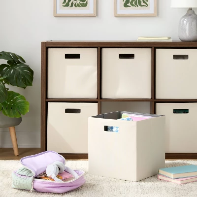13" Fabric Bin 6pk Natural - Brightroom™ 1 13" Fabric Bin 6pk Natural - Brightroom™