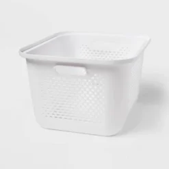 Medium Decorative Plastic Bin With Cutout Handles - Brightroom™ 7 Medium Decorative Plastic Bin With Cutout Handles - Brightroom™ -Brightroom GUEST e1f081c9 83c4 4d3b b49c 871ebffed813