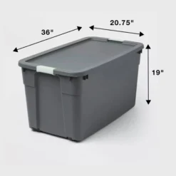 45gal Latching Storage Tote - Brightroom™: Portable Plastic Container With Lid, Universal Storage, Gray, 45 Gallon Capacity -Brightroom GUEST e59219fb 3fdd 467e a3eb ab84cb95177a