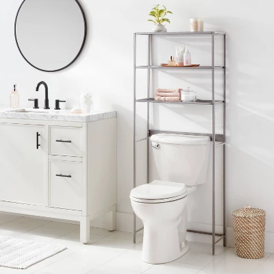 Over The Toilet Storage Brushed Nickel Metal - Brightroom™ 1 Over The Toilet Storage Brushed Nickel Metal - Brightroom™