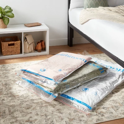 3pc (L-XL-Jumbo) Compression Bags Set Clear - Brightroom™: Vacuum Seal Storage For Clothing & Bedding, Plastic 1 3pc (L-XL-Jumbo) Compression Bags Set Clear - Brightroom™: Vacuum Seal Storage For Clothing & Bedding, Plastic