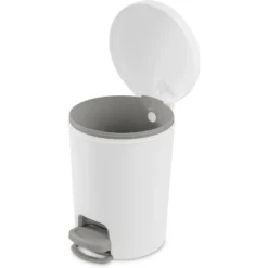 1.6gal Round Step Trash Can - Brightroom™: Compact Pedal-Operated Lid, Small Bathroom Bin, Textured White Finish 15 1.6gal Round Step Trash Can - Brightroom™: Compact Pedal-Operated Lid, Small Bathroom Bin, Textured White Finish -Brightroom GUEST e7b7d364 e2e5 4250 831e 4f714ade8431