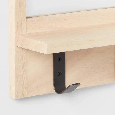 Wood Entryway Organizer With Mirror Light Wood - Brightroom™ 2 Wood Entryway Organizer With Mirror Light Wood - Brightroom™ - Image 2