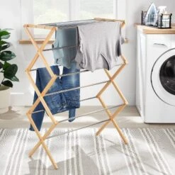 Brightroom 41 Rubber Wood And Stainless Steel Drying Rack - Brightroom™