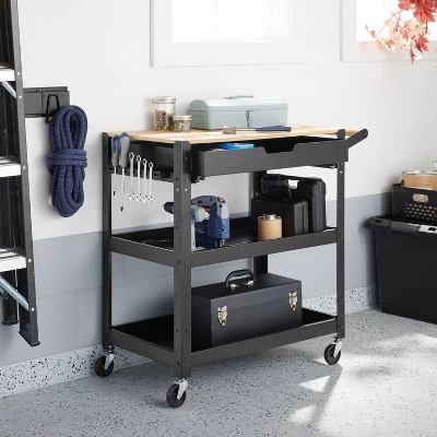 3 Tier Metal Rolling Service Cart - Brightroom™ 1 3 Tier Metal Rolling Service Cart - Brightroom™